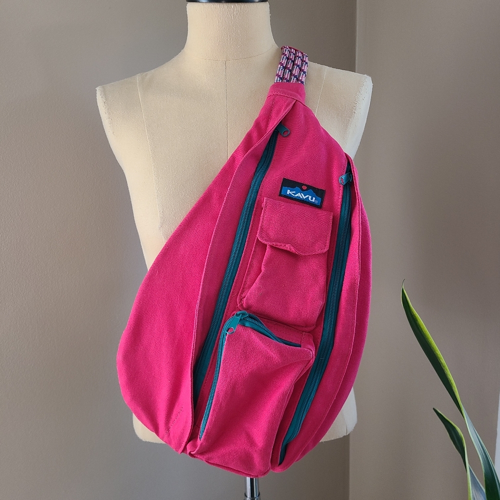 KAVU Pink and turquoise Sling Bag - Picture 2 of 9
